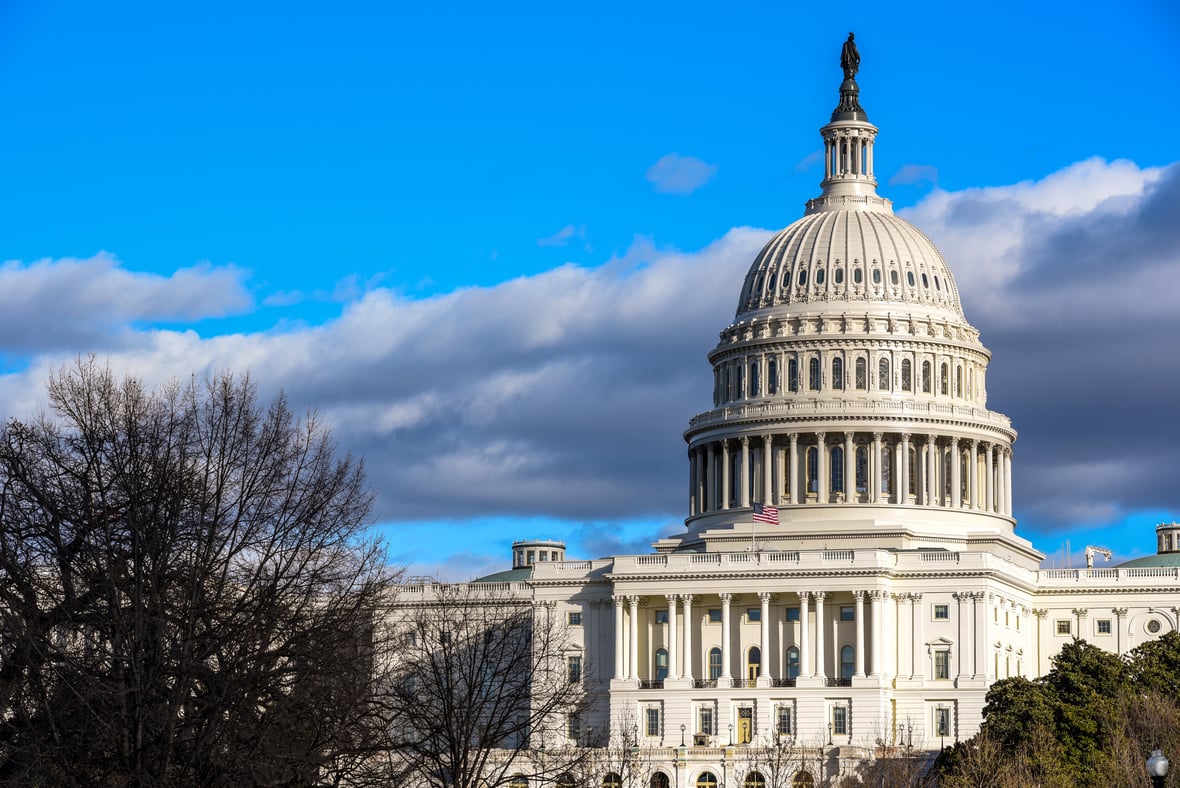 US Congress - Capitol Building at Capitol Hill in Washington DC, United States in winter